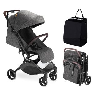 Cochecito de bebé ligero, ganador del premio Mom's Choice Gold Award, cochecito de viaje ultracompacto y apto para aviones, cochecito plegable con una mano para niños pequeños, solo 11,5 libras, negro