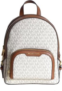 Mochila mediana Abbey Jaycee de Michael Kors en color vainilla y varios colores MK Signature