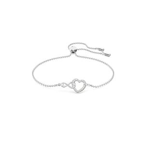 Colección de joyas Swarovski Infinity Heart, collares y pulseras, acabado en tono oro rosa y rodio, cristales transparentes